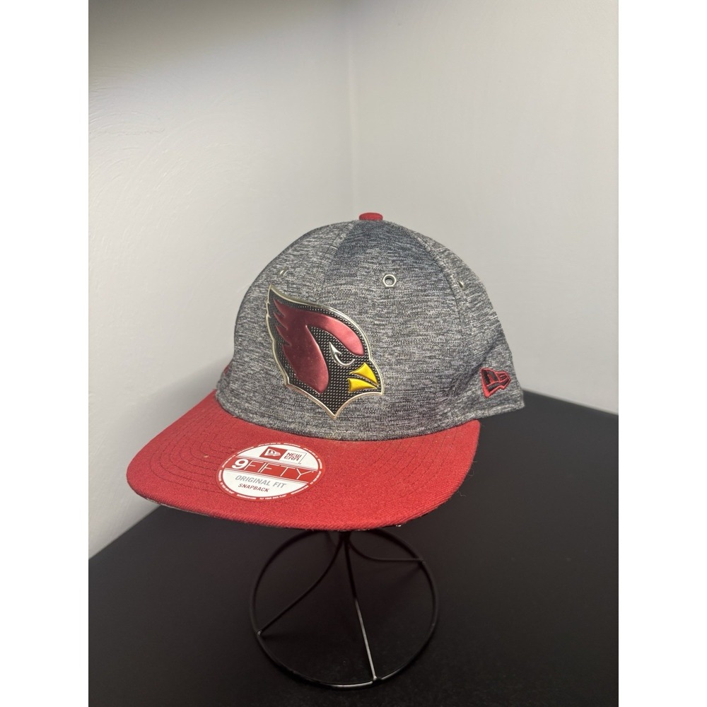 Arizona Cardinals Hat Mens Black Snapback New Era 9Fifty Cap Metallic Logo Bill